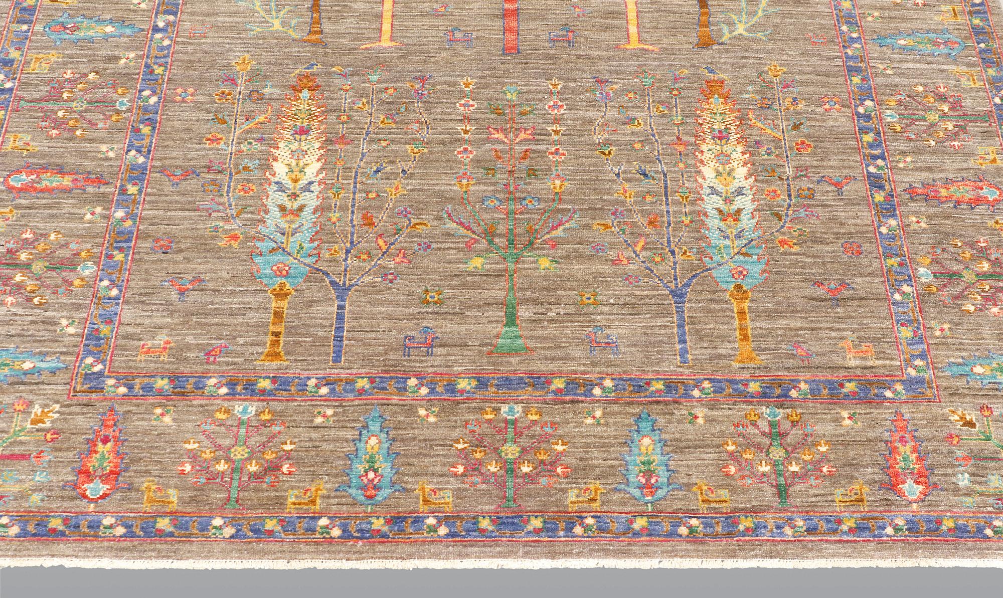 A rug, Ziegler design figural, ca 241 x 169 cm.