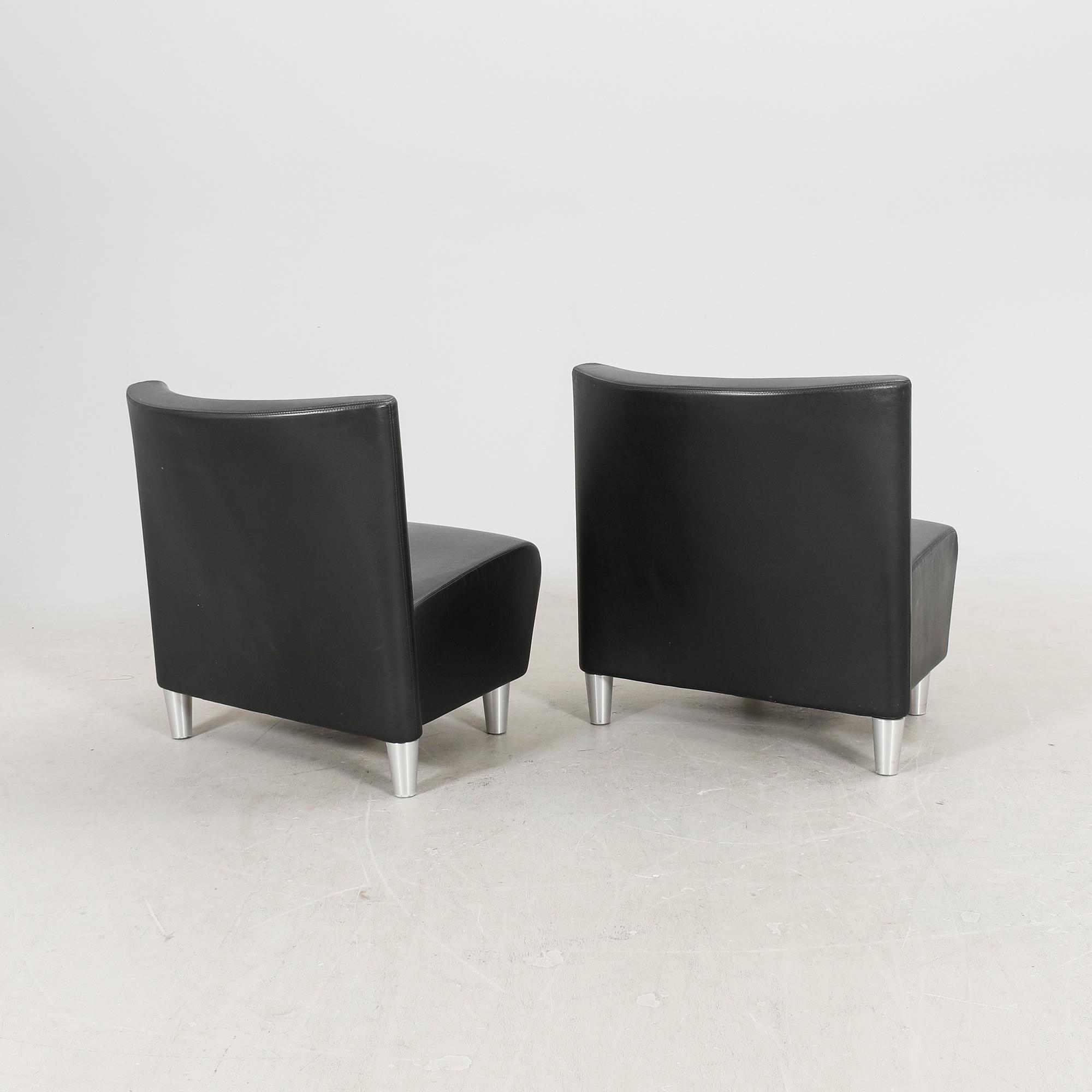 A set of eight leather easychairs by Erik Jørgensen Møbelfabrik, Svendborg, Denmark.