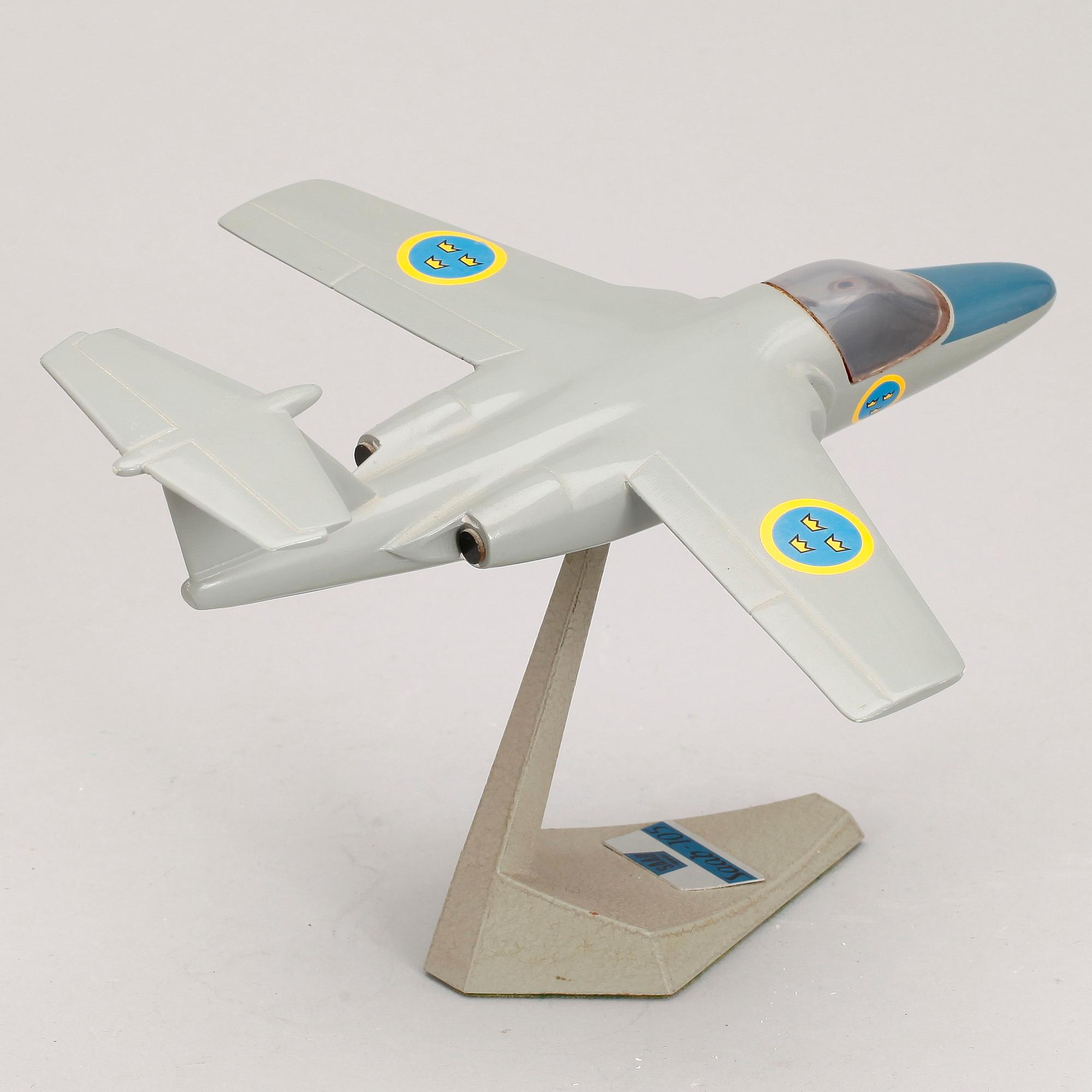 FLYGPLANSMODELL, metall, SAAB - 105.