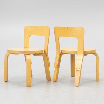 Alvar Aalto, barnstolar, 4 st, Artek, Finland.