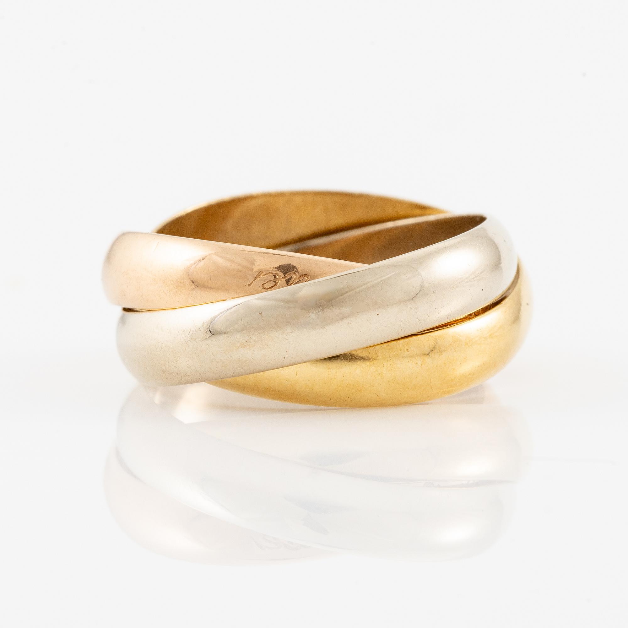 Cartier ring "Trinity" 18K gold in three colours.
