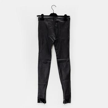 Balenciaga, a pair of leather pants, size 36.