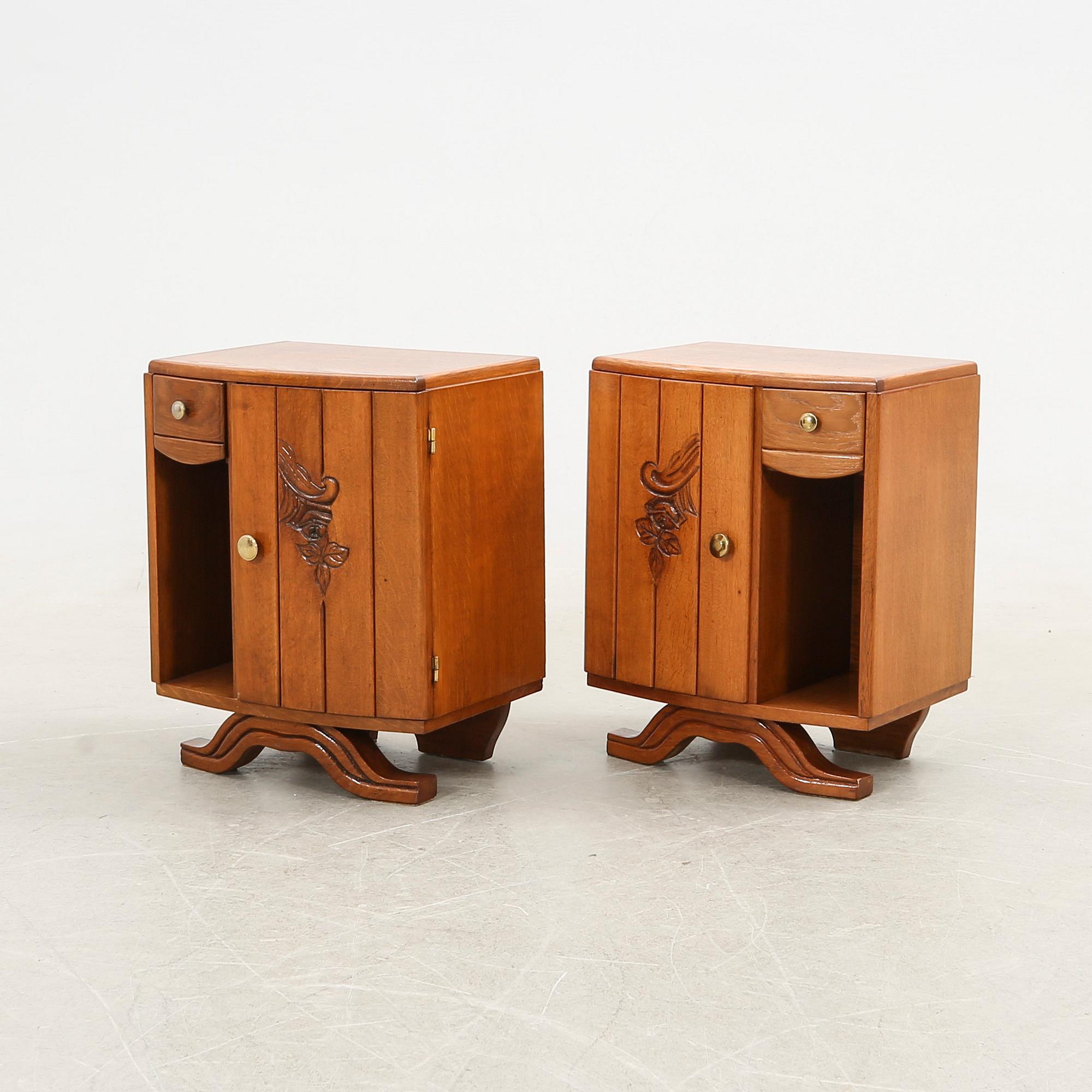 Nightstands, a pair, 20th century.