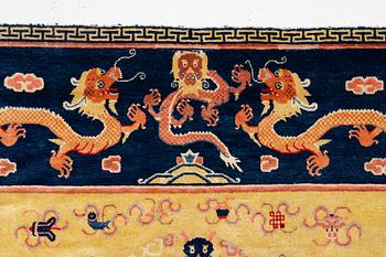 A Ningxia banner rug, Northern China, late Qing dynasty, c. 230x222 cm.