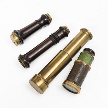 Four pocket spyglasses. 18th and 19th century.