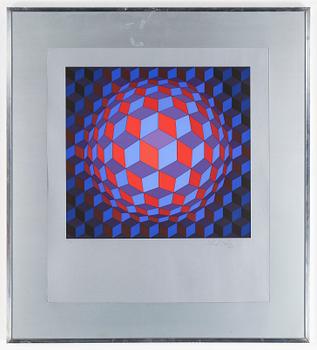VICTOR VASARELY, 2 st färglitografier, signerade och numrerade 4/340.