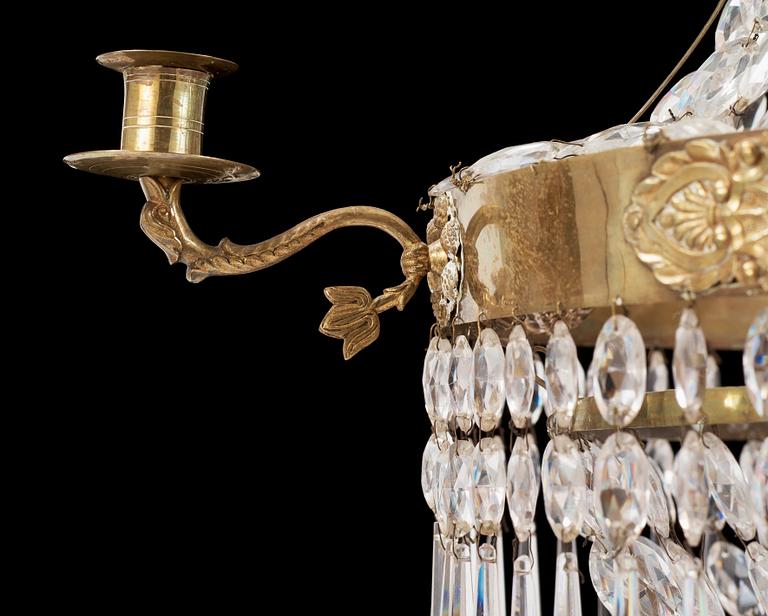 A Swedish Empire 1820/30's five-light chandelier.