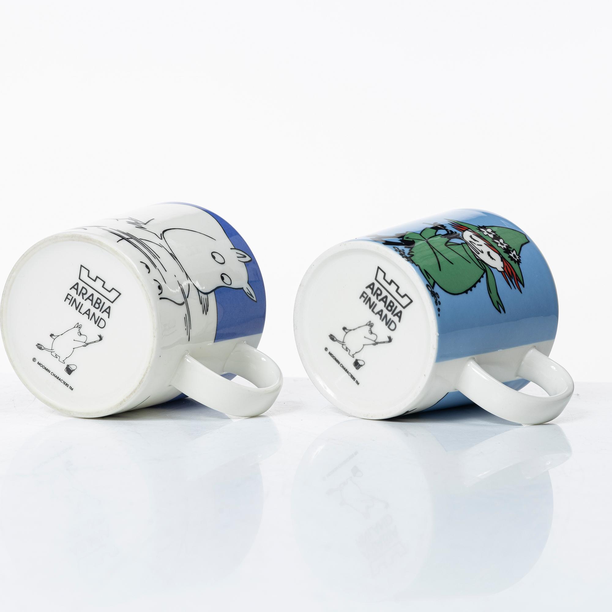 Arabia, 29 Moomin mugs, Finland.