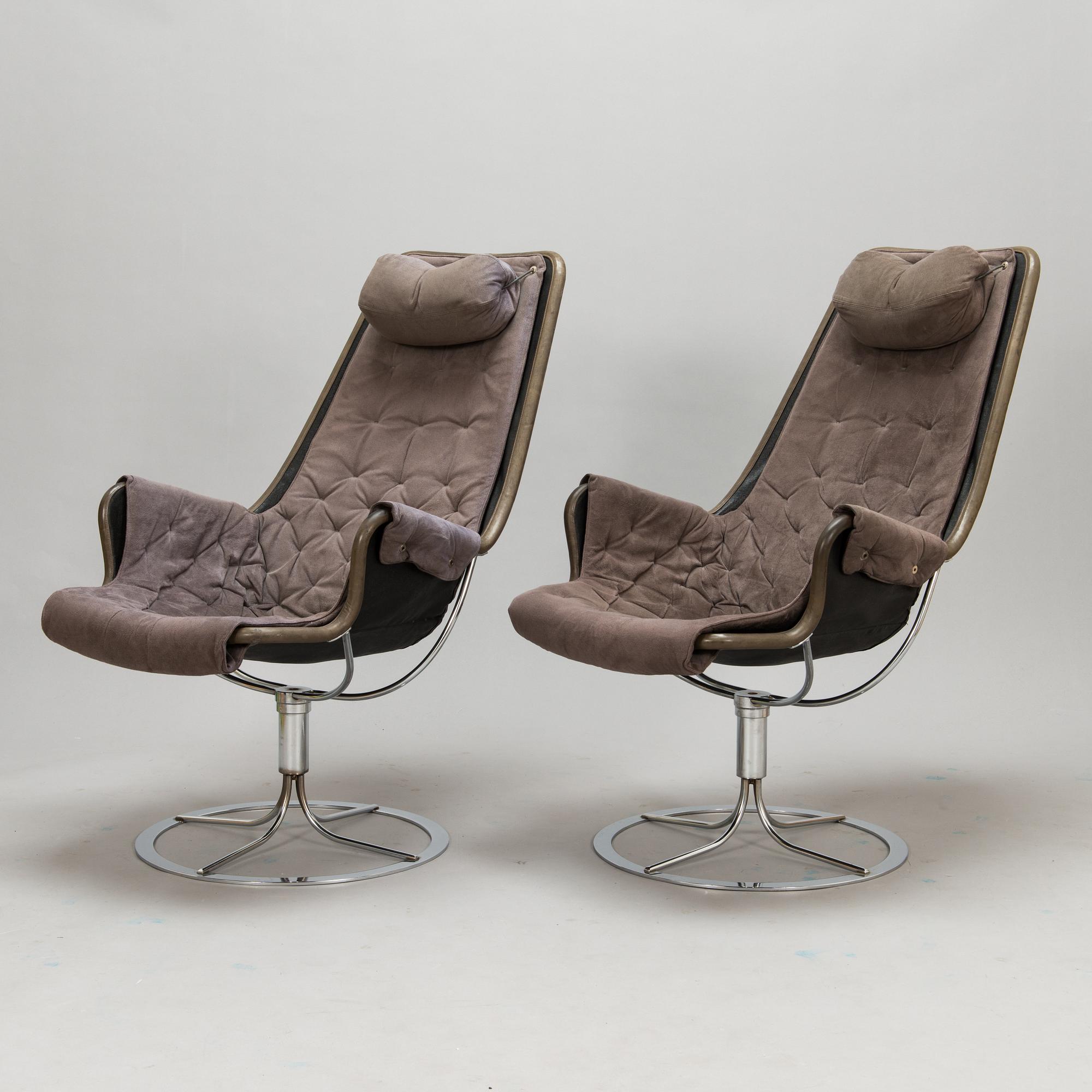 Bruno Mathsson, fåtöljer, ett par, "Jetson", Dux. Formgiven år 1969.