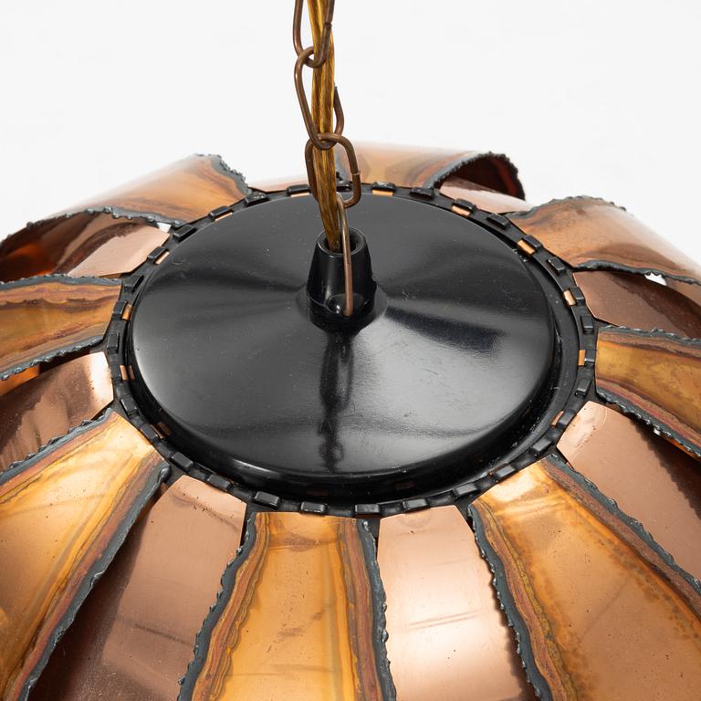 Ceiling lamp, copper, third quarter of the 20th Century.