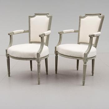 KARMSTOLAR, 1 par, gustavianska, Frankrike, 1700-talets slut.