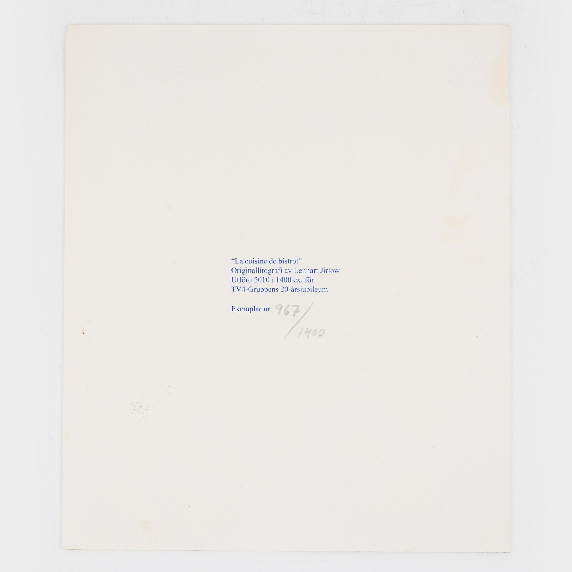 Lennart Jirlow, "La cuisine de bistrot",