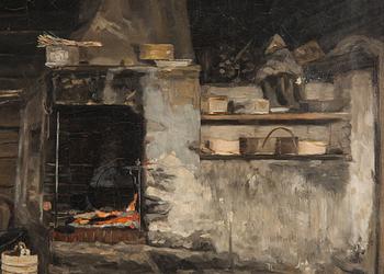 Arvid Liljelund, Cottage interior from Säkylä.