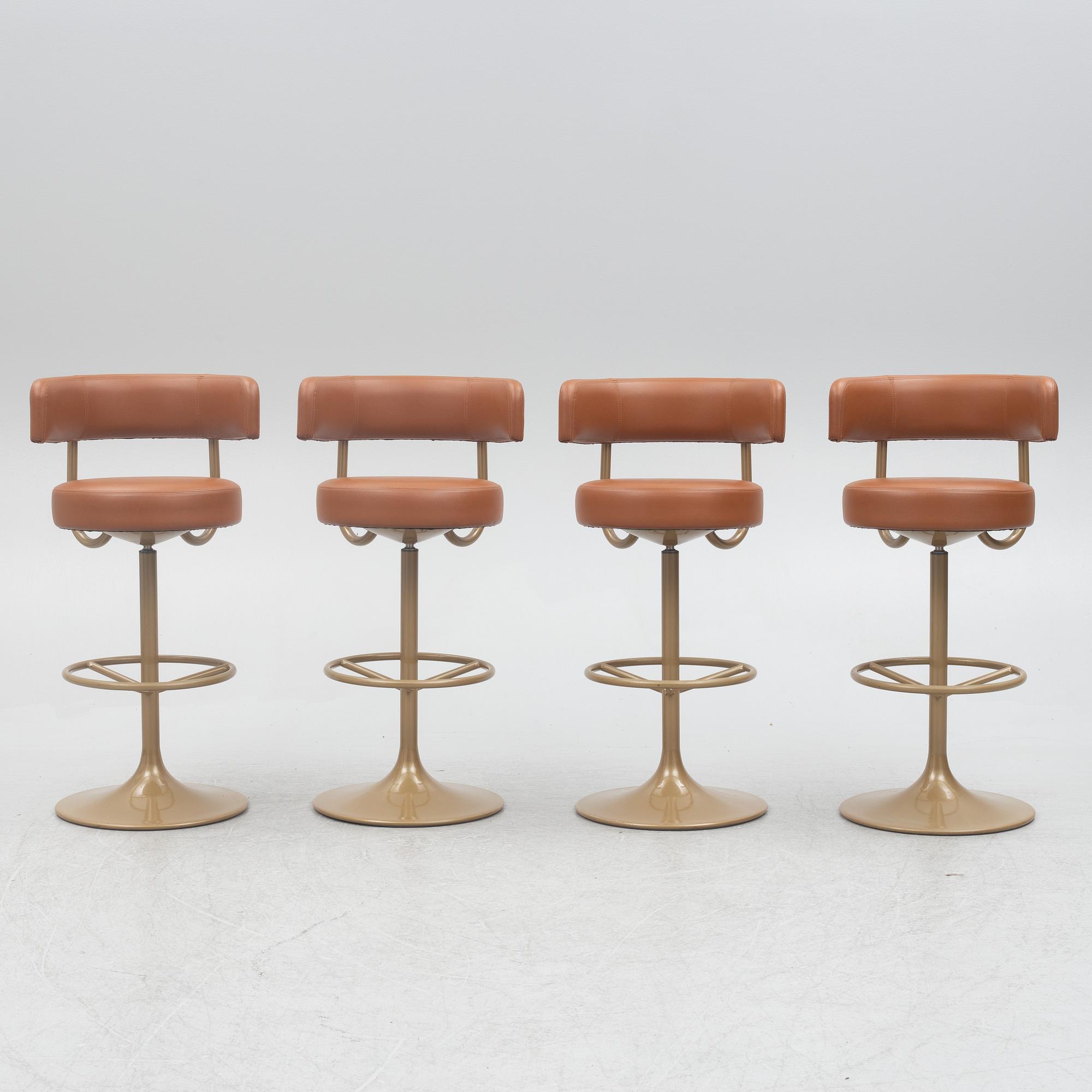 Börje Johanson, four 'Jupiter' bar stools, Johanson Design, second half of the 20th century.