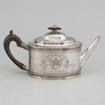 CHRISTIAN HOSOE, TEKANNA, silver. Köpenhamn, 1800.