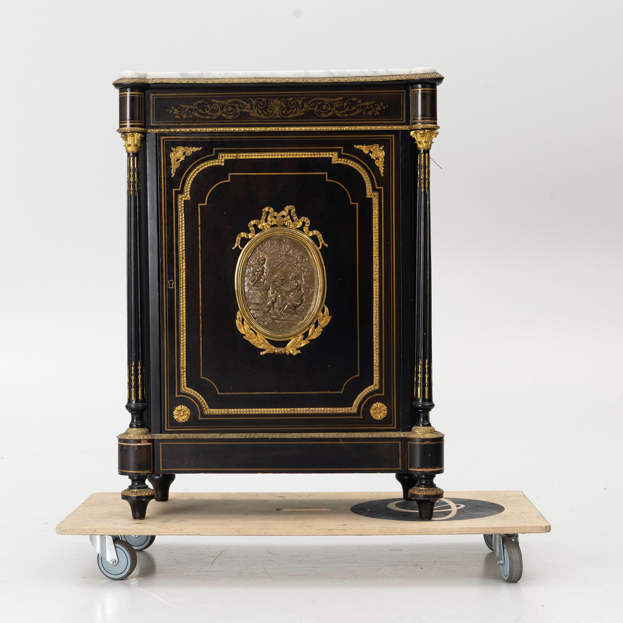 A Louis XVI style cabinet, France, late 19th Century.