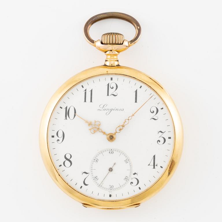 Longines, fickur, 18K guld, 49 mm.