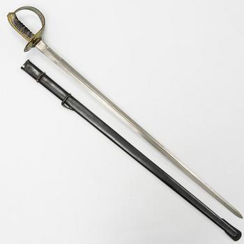 A Swedish cavalry sword 1893 pattern, with scabbard.