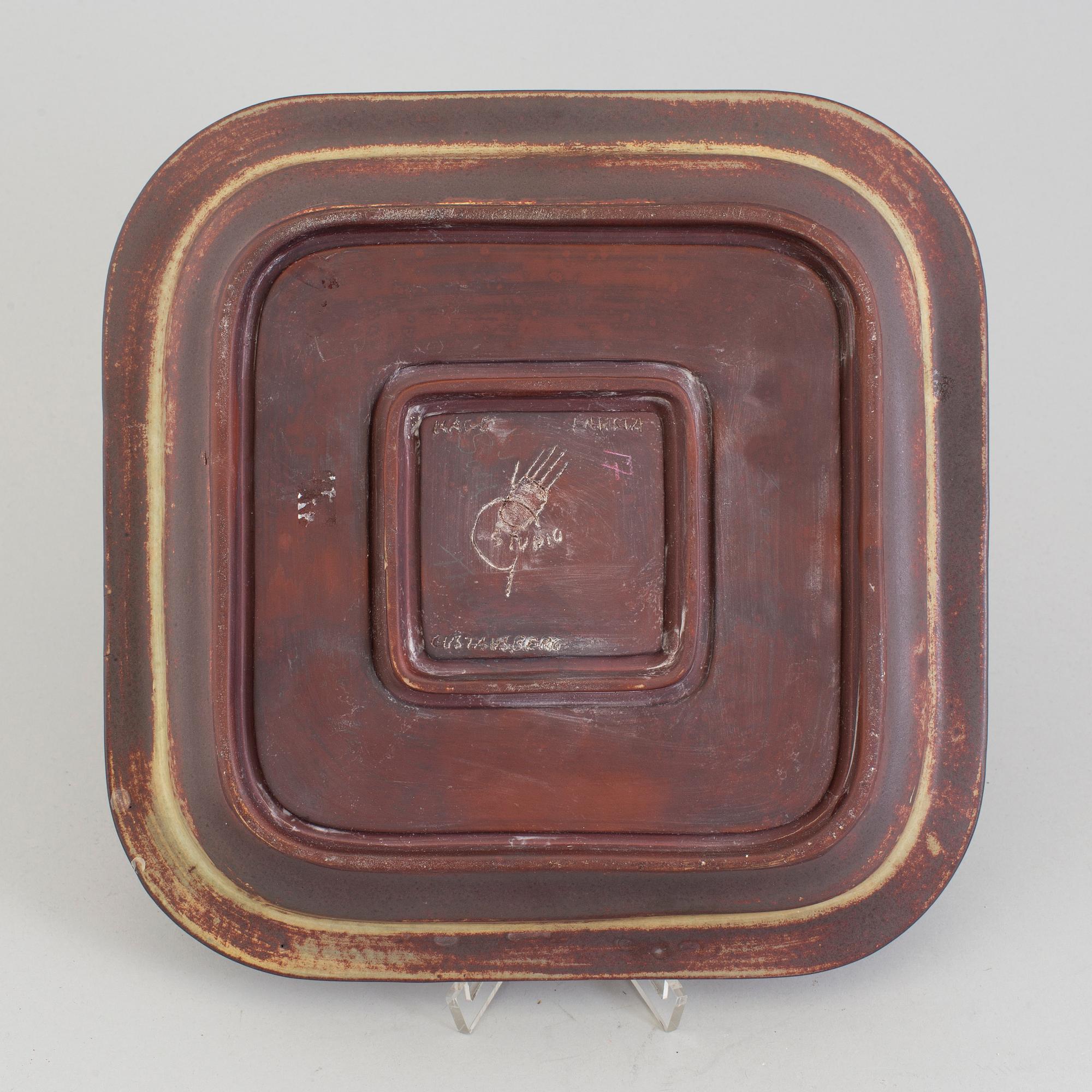 A Wilhelm Kåge 'Farsta' stoneware dish, Gustavsberg Studio.