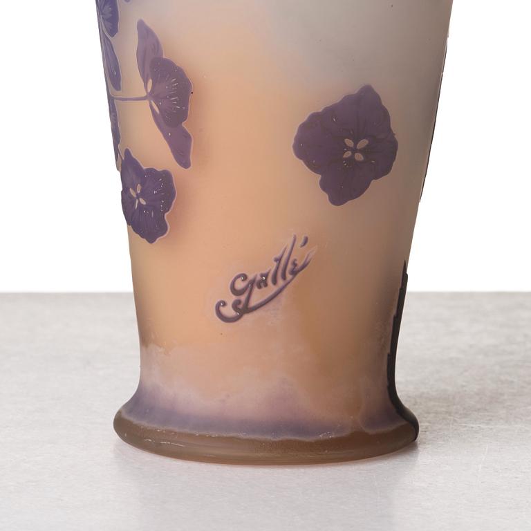 Emile Gallé, an Art Nouveau cameo glass vase, Nancy, France.