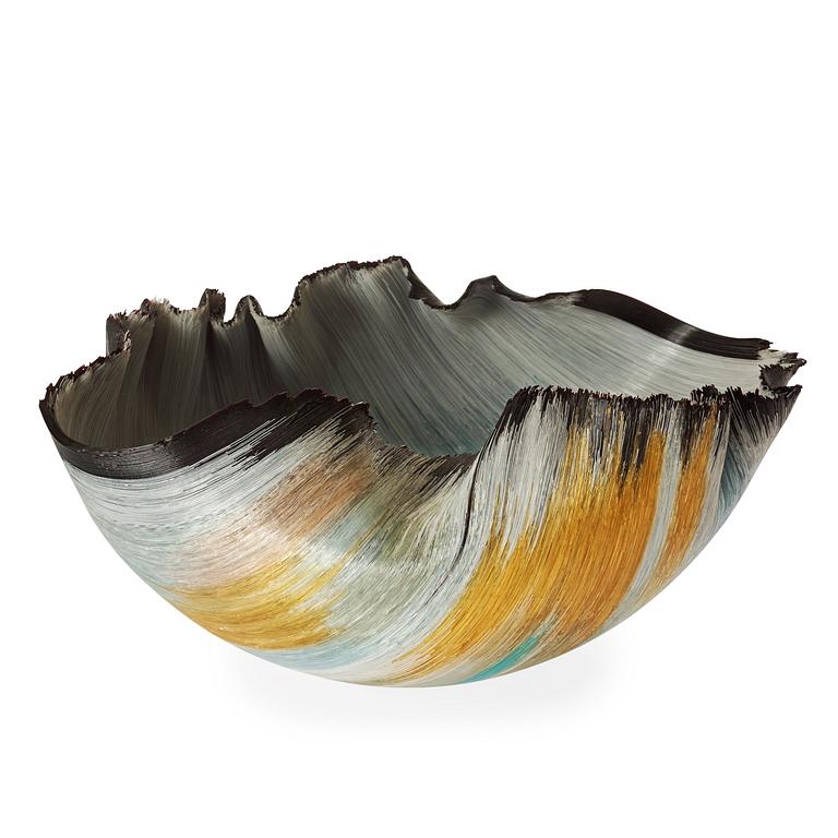 A Toots Zynsky 'filet-de-verre' glass bowl, Seattle, USA.