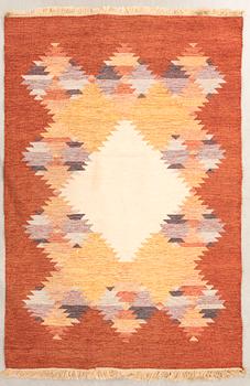 Flat-weave rölakan rug, approximately 235x170 cm.