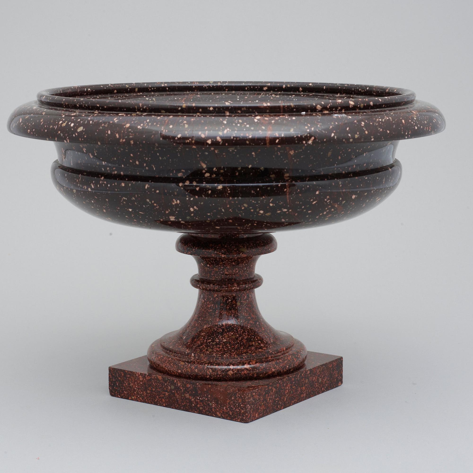 A Swedish Empire 19th century porphyry bowl.
