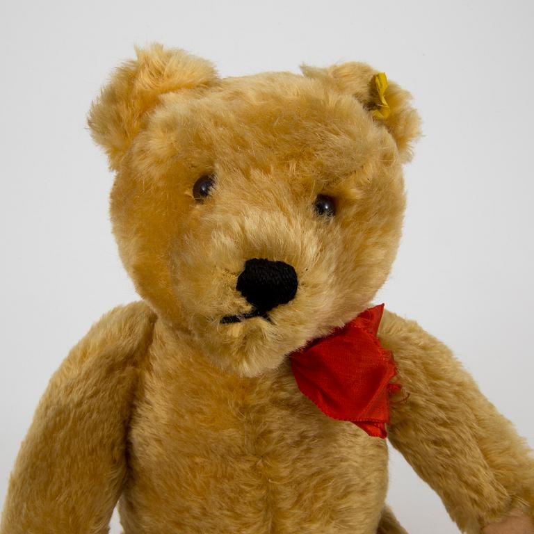A Steiff teddybear, US zone, Germany, 1950s.