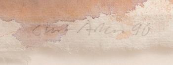 Curt Asker, mixed media on paper, signed and dated -90.