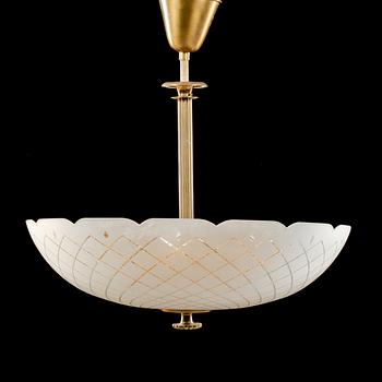 TAKLAMPA, Orrefors, 1900-talets andra hälft, höjd 54 cm.