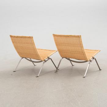 Poul Kjaerholm, armchairs, a pair, "PK22" for Fritz Hansen, Denmark, 2000.