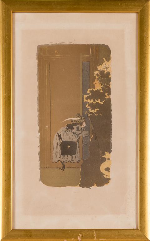 Pierre Bonnard, litografia, n.1900, signeerattu ja numeroitu lyijykynällä.