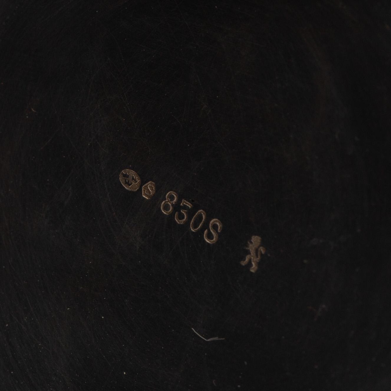 A Norwegian silver mocha pot, creamer and sugar bowl,  Norsk Filigfransfabrikk, Oslo, around 1920.