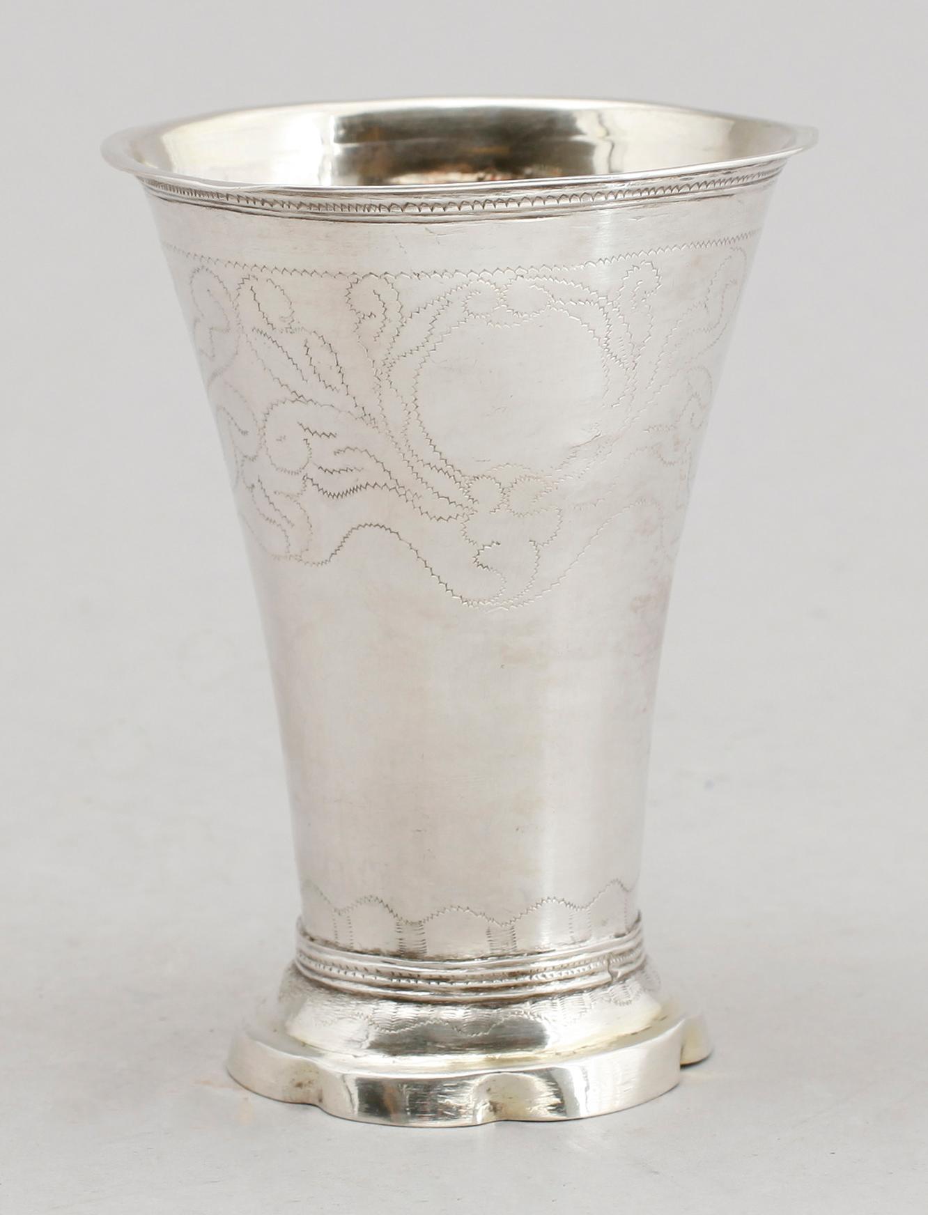 BÄGARE, silver, Carl Fredrik Seseman, Arboga 1803. Vikt ca 102 g.