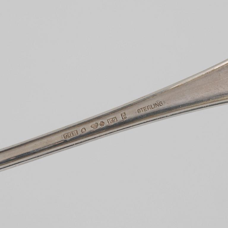 Besticksservis, silver, 131 delar, "Svensk Rund", GAB & C.G.Hallberg, Stockholm/Eskilstuna, 1952-1990.