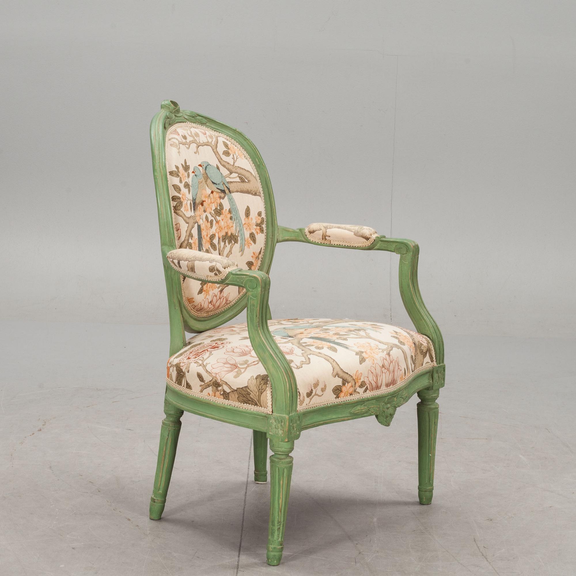 KARMSTOL, gustaviansk,  1700-talets slut.