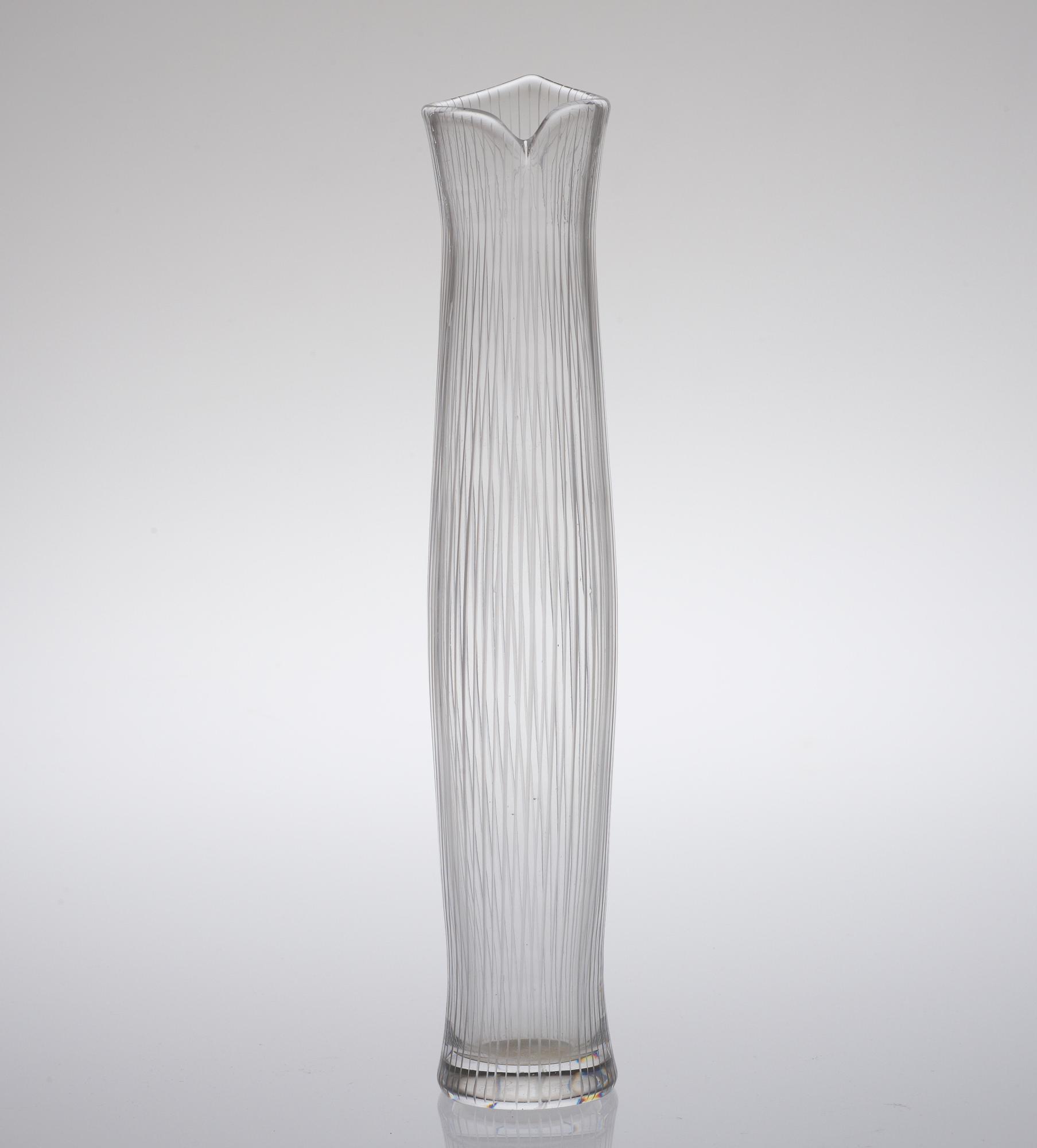 Tapio Wirkkala, A Tapio Wirkkala 'Stream of Tuonela' engraved glass vase, Iittala, Finland, model 3522.