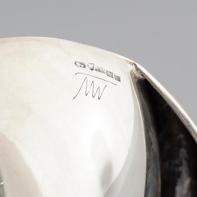 TAPIO WIRKKALA, a silver bowl, Hopeakeskus Tavastehus, model "Lieve", 1955.