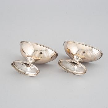 William Robertson, a pair of parcel gilt silver salt cellars, Edinburgh 1793.