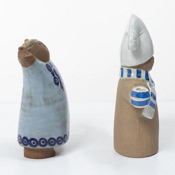Lisa Larson, Two stoneware figurines, 'Susanna' and 'Julius', Gustavsberg.