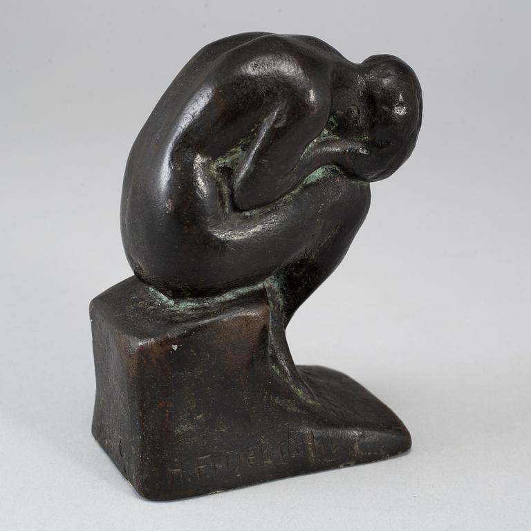 HALVAR FRISENDAHL, sculpture, bronze, signed and with foundry mark.