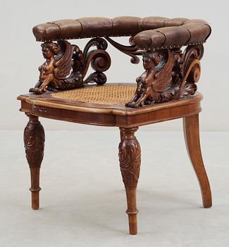 FÅTÖLJ, nyrenässans, 1800-talets slut.