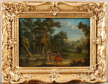 OKÄND KONSTNÄR, ett par, olja på pannå, 1700-tal.