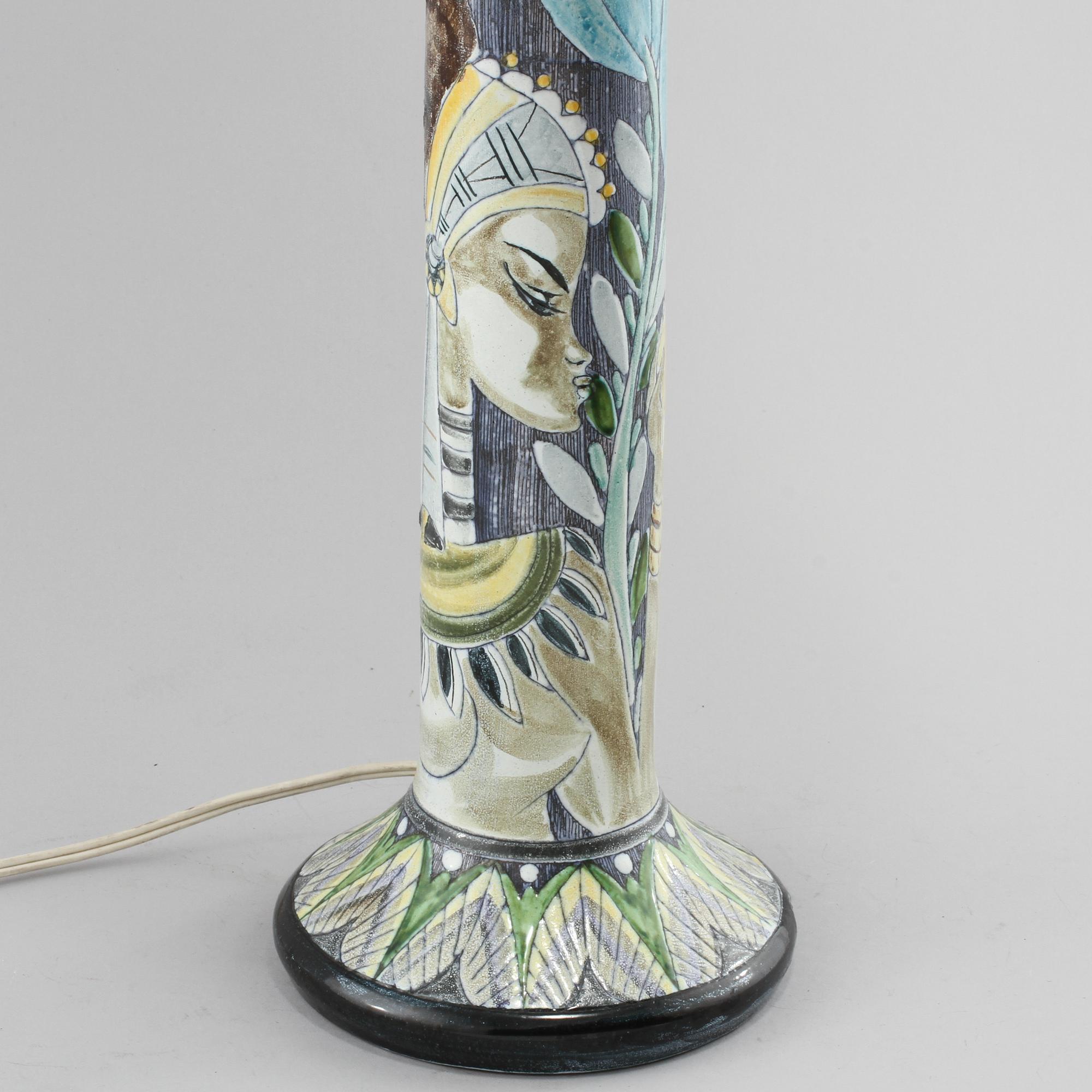 BORDSLAMPA, keramik, Tilgmans, daterad -57.