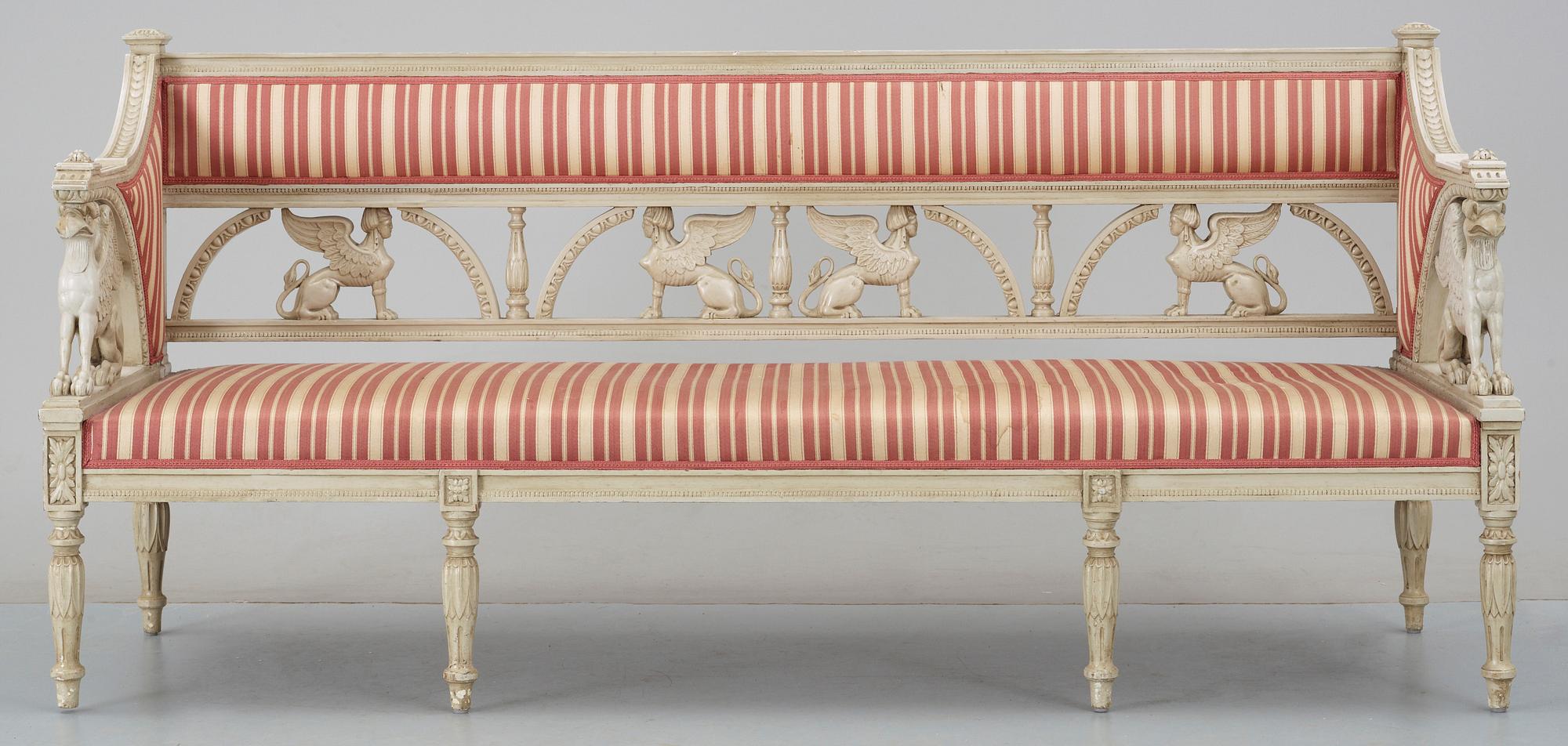 SOFFA. Sengustaviansk stil, 1800-talets andra hälft.