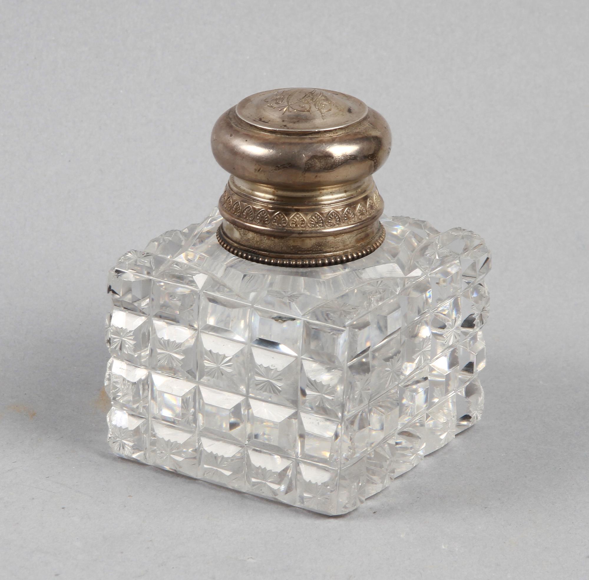 BLÄCKHORN, silver och glas, Ryssland, 1900-talets början.