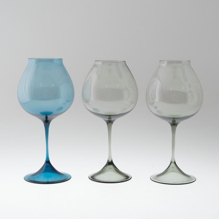 A set of three Nils Landberg glasses from Orrefors.