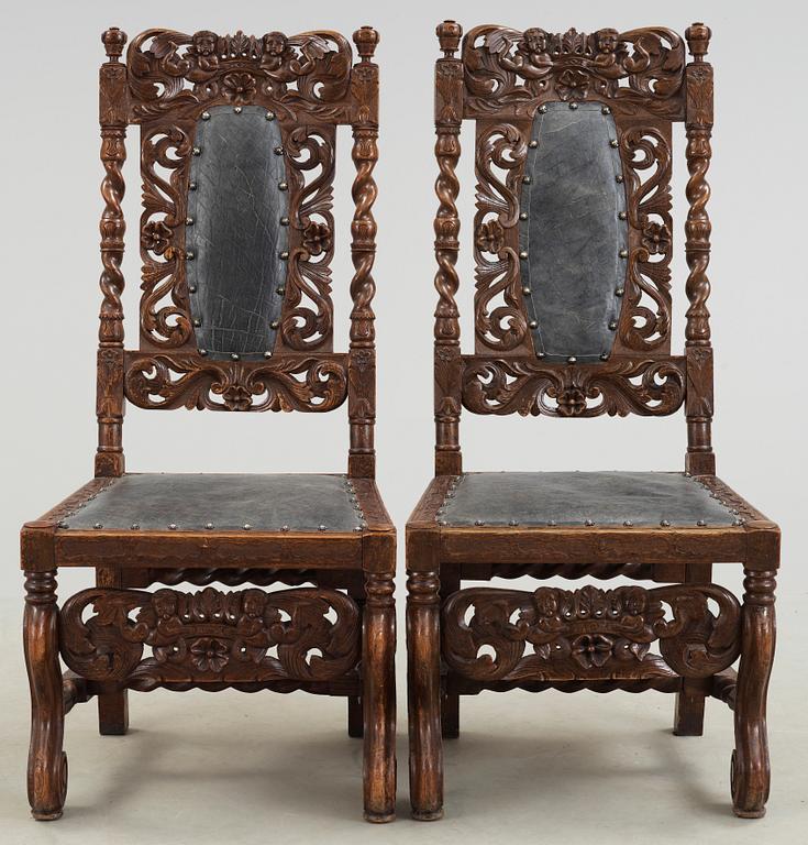 STOLAR, 2 st, barockstil, 1800/1900-tal.