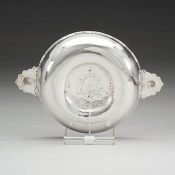 A Scandinavian 17th century silver bowl, unmarked.
