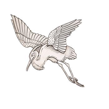 638. Wiwen Nilsson, A Wiwen Nilsson sterling brooch of a heron, Lund 1959.